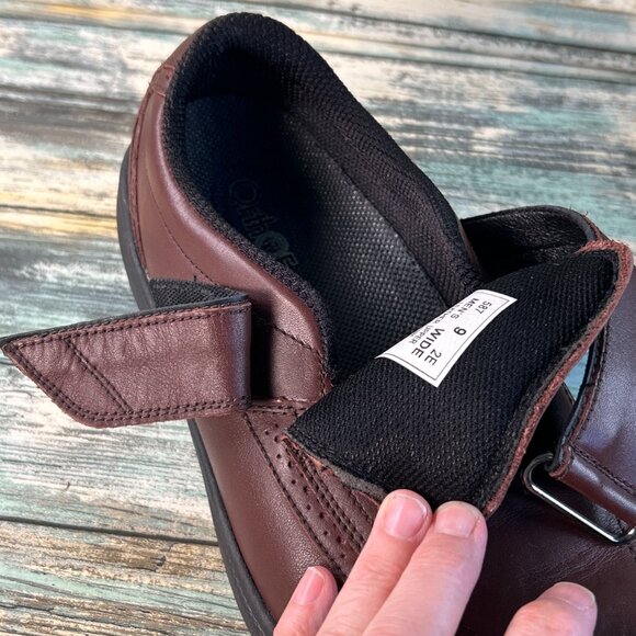 Orthofeet Lincoln Center Monk Strap Loafer Sz 9 Wide Brown Leather Comfort Shoes - Picture 11 of 12